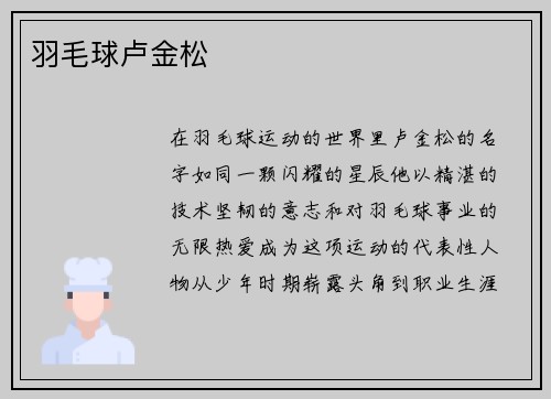 羽毛球卢金松